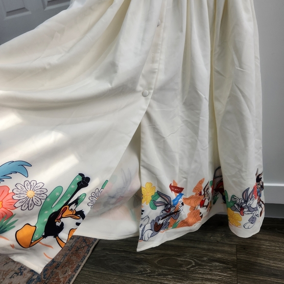 Unique Vintage Looney Tunes Character Border Print Swing Dress XL 14 T1 - Picture 8 of 15